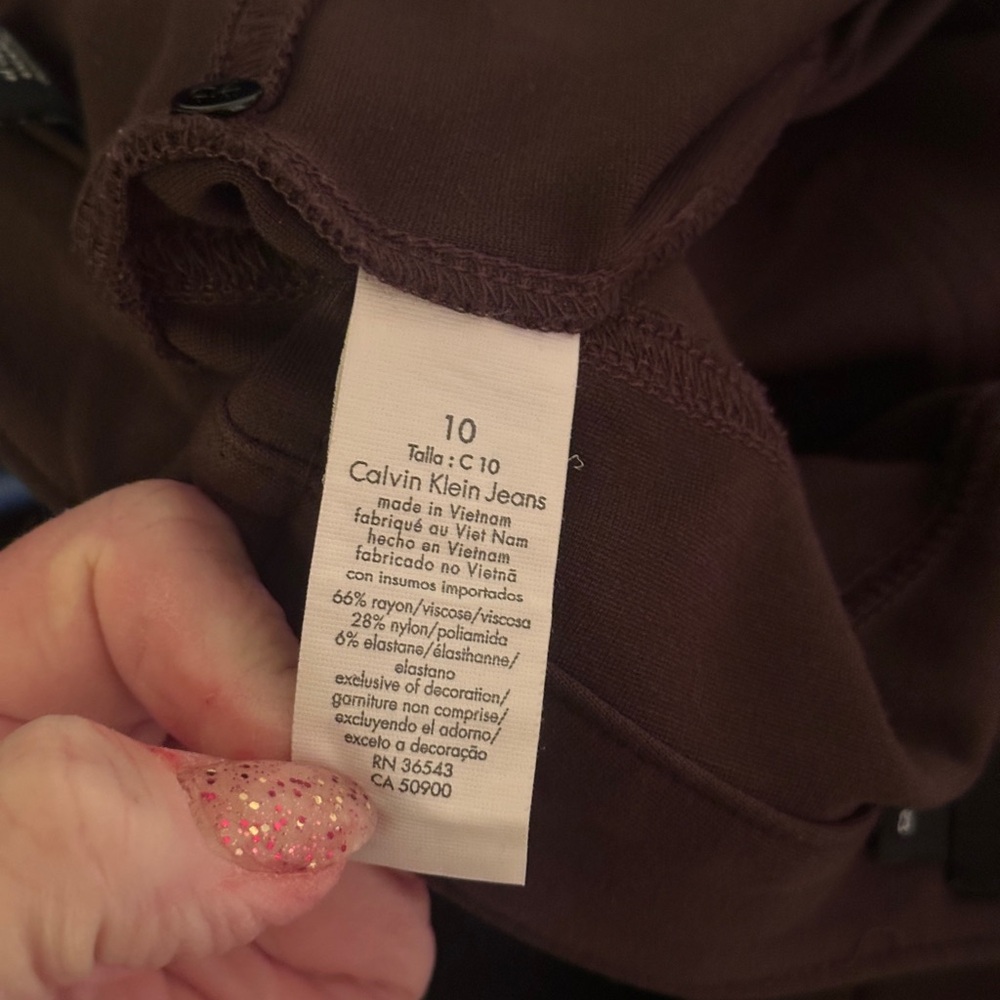 Calvin Klein Jeans Brown Stretch Skinny Pants Size 10 - Picture 7 of 7